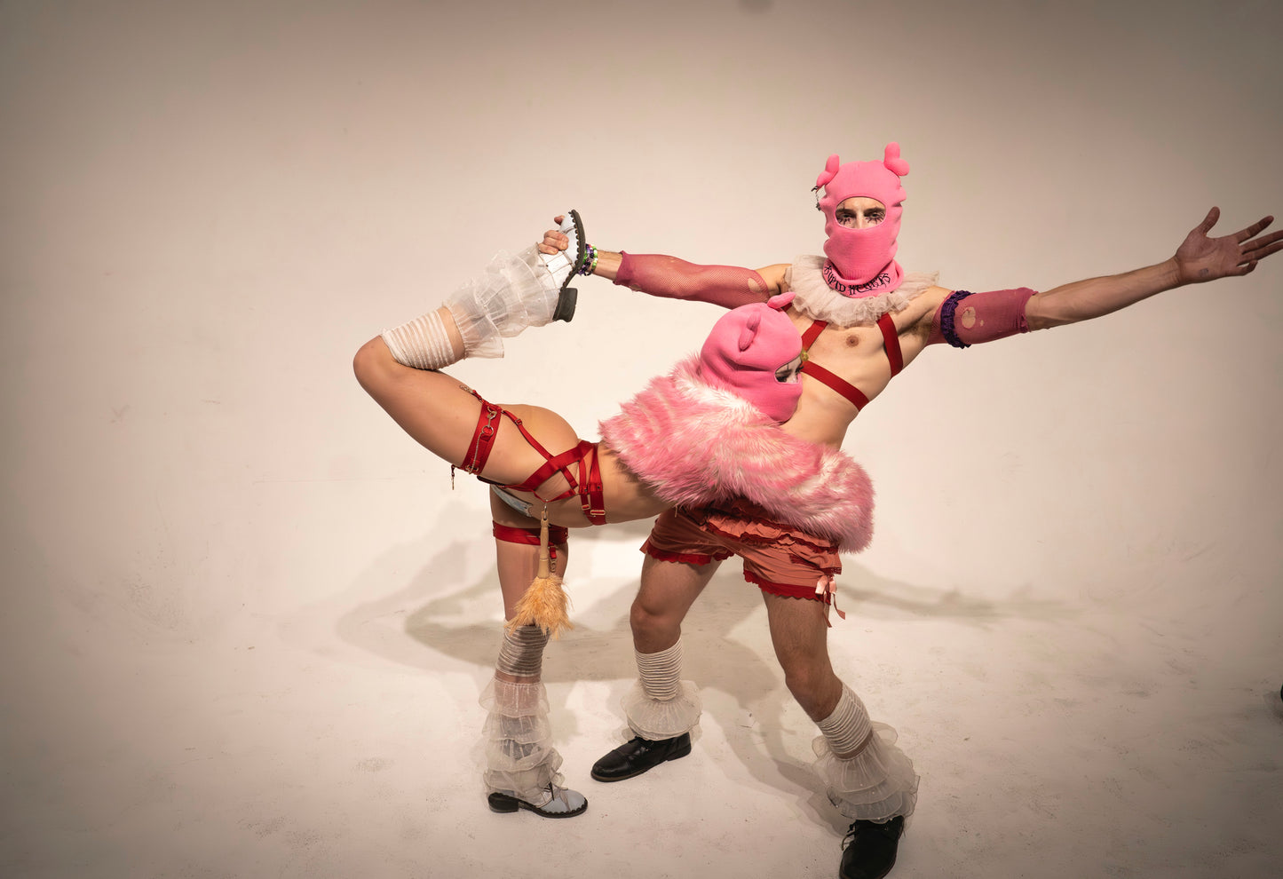 Pink heart-eared Balaclava