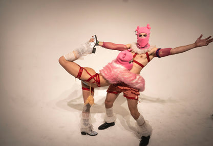 Pink heart-eared Balaclava